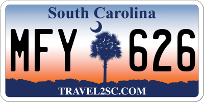SC license plate MFY626