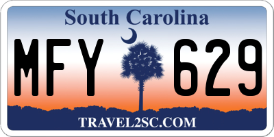 SC license plate MFY629