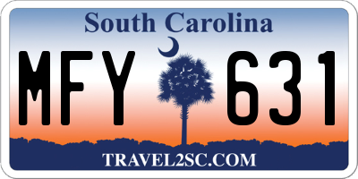 SC license plate MFY631