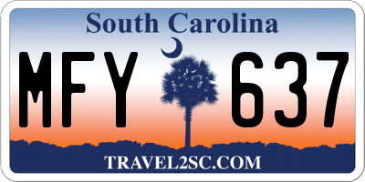 SC license plate MFY637