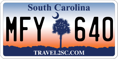SC license plate MFY640