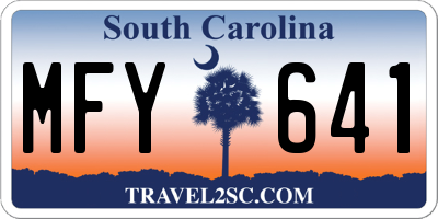 SC license plate MFY641