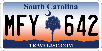 SC license plate MFY642