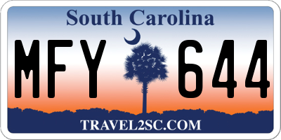 SC license plate MFY644