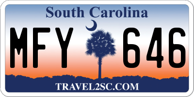 SC license plate MFY646