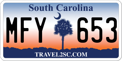 SC license plate MFY653