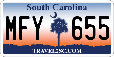 SC license plate MFY655