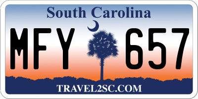 SC license plate MFY657