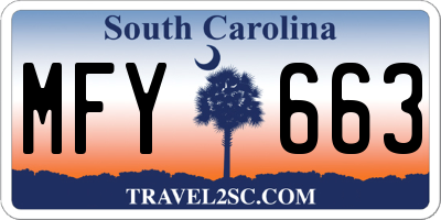 SC license plate MFY663