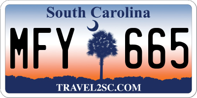 SC license plate MFY665