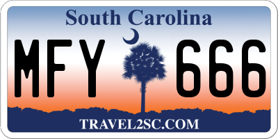 SC license plate MFY666