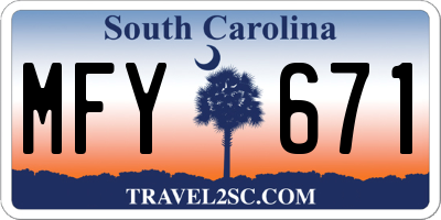 SC license plate MFY671