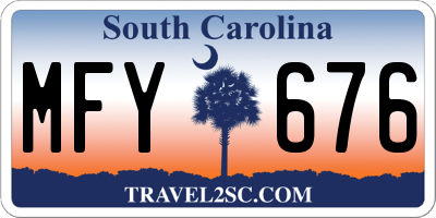 SC license plate MFY676