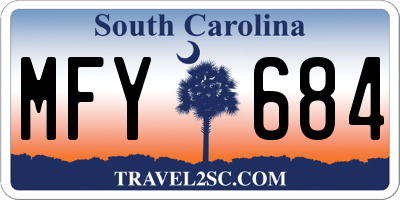 SC license plate MFY684