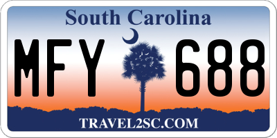 SC license plate MFY688
