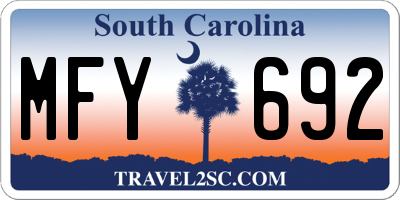 SC license plate MFY692