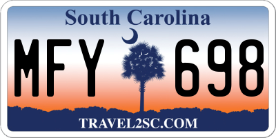 SC license plate MFY698