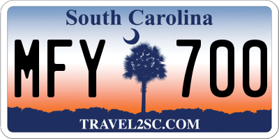SC license plate MFY700