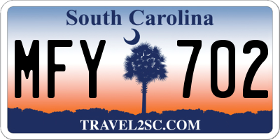 SC license plate MFY702