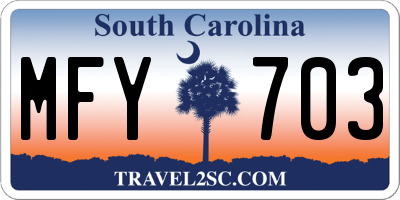 SC license plate MFY703