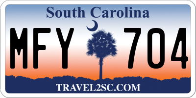 SC license plate MFY704