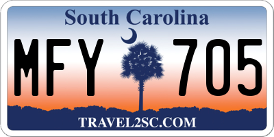 SC license plate MFY705