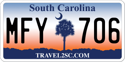 SC license plate MFY706