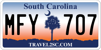 SC license plate MFY707