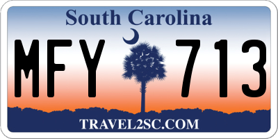 SC license plate MFY713