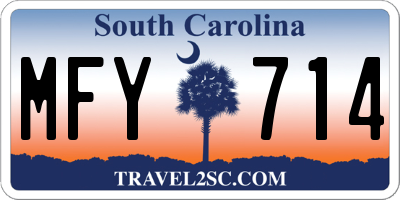 SC license plate MFY714