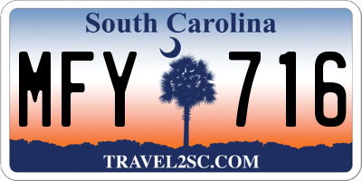 SC license plate MFY716