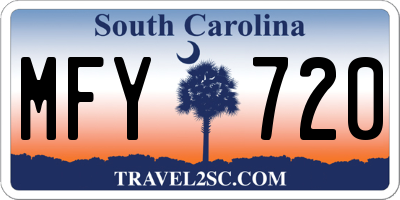 SC license plate MFY720