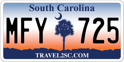 SC license plate MFY725