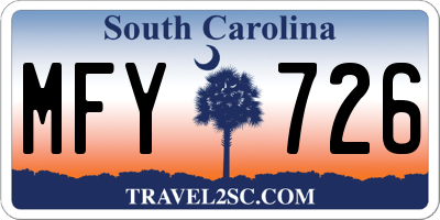 SC license plate MFY726