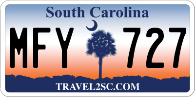 SC license plate MFY727