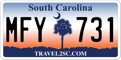 SC license plate MFY731