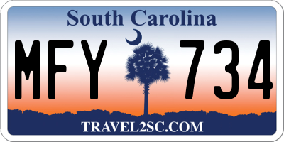 SC license plate MFY734