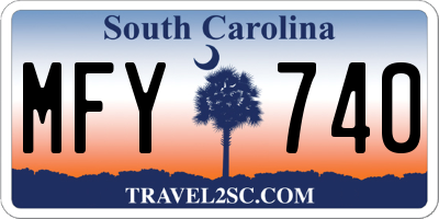 SC license plate MFY740