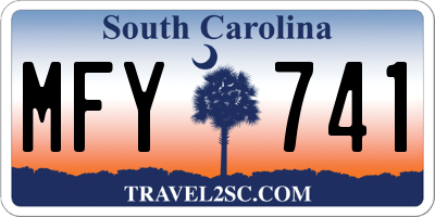 SC license plate MFY741