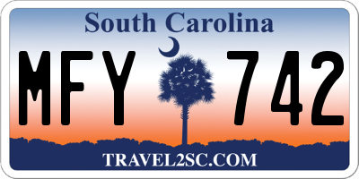 SC license plate MFY742