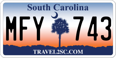 SC license plate MFY743