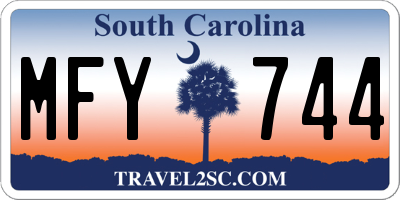 SC license plate MFY744