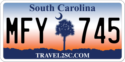 SC license plate MFY745