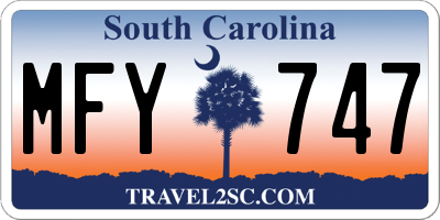 SC license plate MFY747