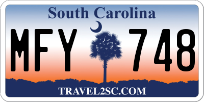 SC license plate MFY748