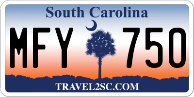 SC license plate MFY750