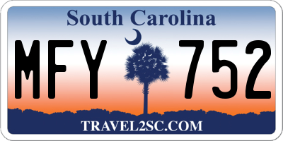 SC license plate MFY752