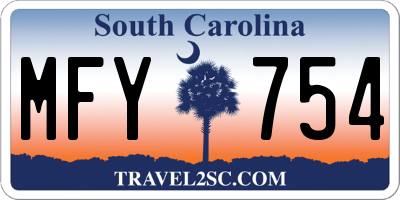 SC license plate MFY754