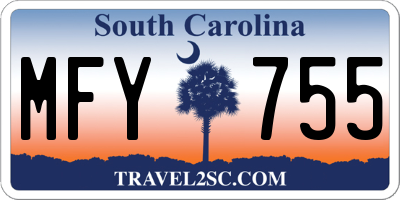 SC license plate MFY755
