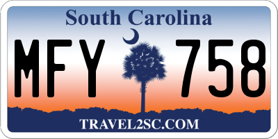 SC license plate MFY758